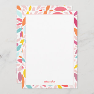 Carte De Remerciements Nom personnalisé dynamique Multicolor rose