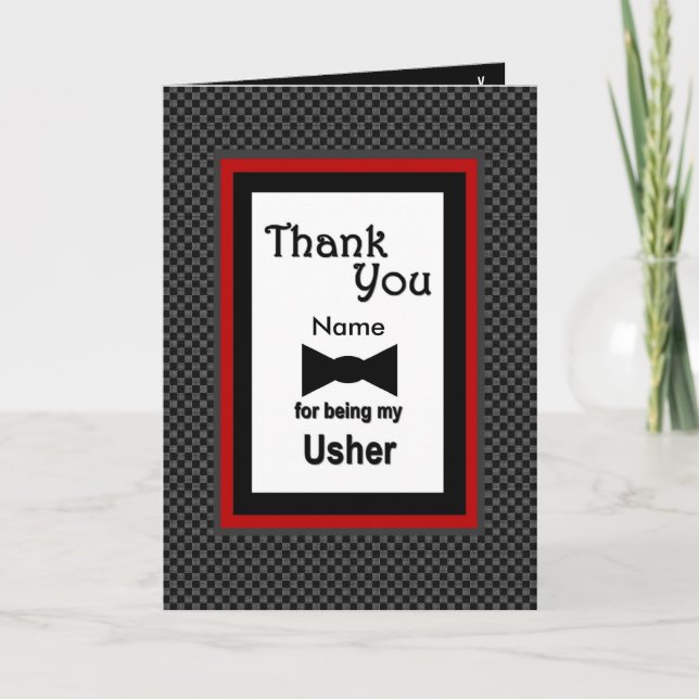 Carte De Remerciements NOM PERSONNALISÉ - Remerciements de mariage USHER (Devant)