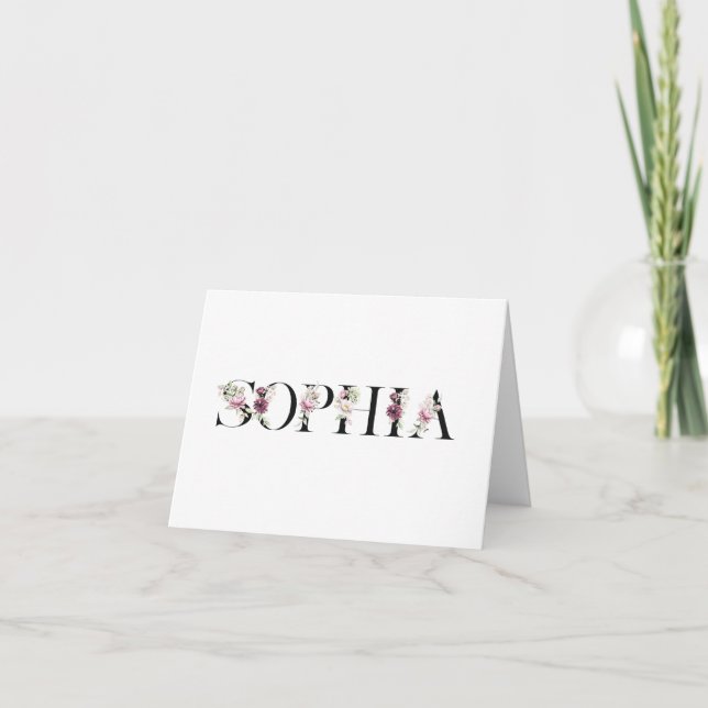Carte De Remerciements Nom Sophia (Devant)