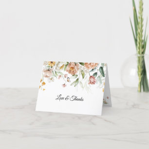 Carte De Remerciements Nom sur Elegant Fine Art Floral Drop