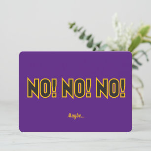 Carte De Remerciements Non Non Non Non Peut-Être Violet BG