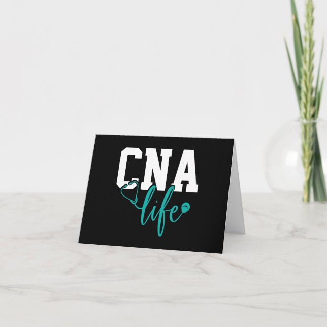 Carte De Remerciements Nota blanc Turquoise de vie CNA/ (Devant)