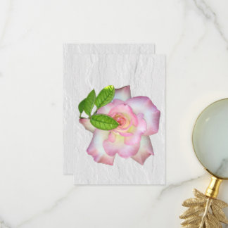 Carte De Remerciements Nota intérieure blanche rose et rose blanche