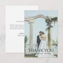 Note de mariage photo moderne minimaliste