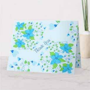 Carte De Remerciements Note de remerciement bleu clair