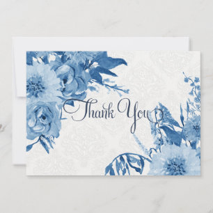 Carte De Remerciements Note de remerciement Bleu de la Marine et aquarell