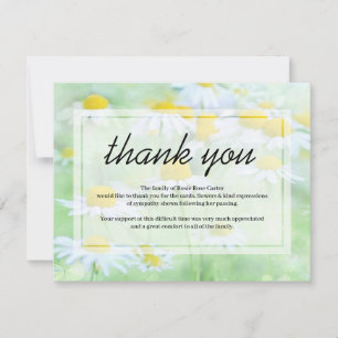 Carte De Remerciements Note de remerciement funéraire Sympathie florale