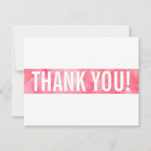 Carte De Remerciements NOTE DE REMERCIEMENT moderne gras bloc corail rose