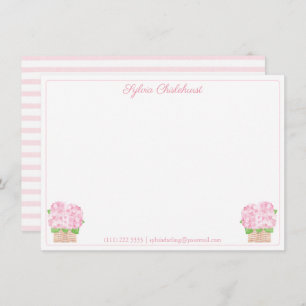 Carte De Remerciements Note Du Joli Baby shower Hydrangeas Rose