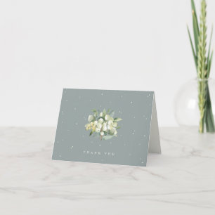Carte De Remerciements Note du Mariage Green Snowberry+Eucalyptus