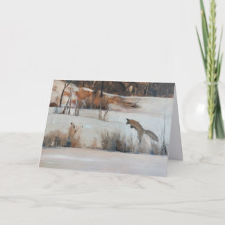 Carte De Remerciements Notecard of Jumping Fox, Steamboat Springs, Co