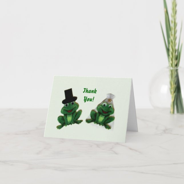 Carte De Remerciements Notes de remerciement du Mariage Froggy (Devant)