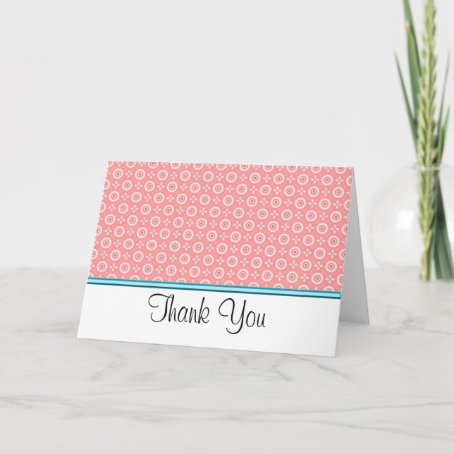 Carte De Remerciements Notes de remerciement du Mariage PEACH DOT (Devant)