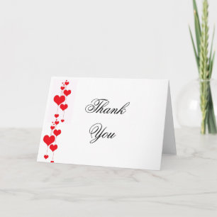 Carte De Remerciements Notes de remerciement du Mariage Red Hearts