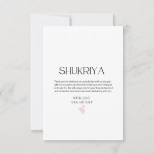 Carte De Remerciements Notes de remerciement pour les Mariages indiens mu