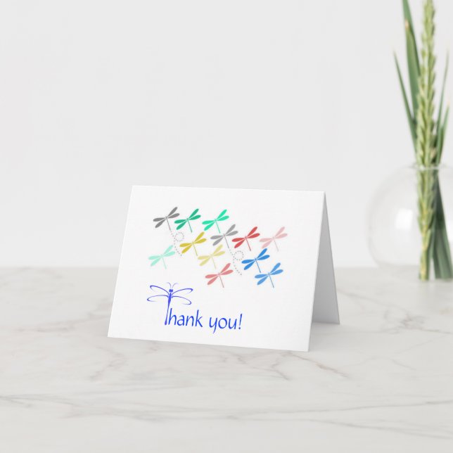 Carte De Remerciements Notes de Remerciements à la libellule (Devant)
