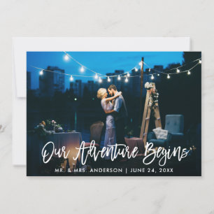 Carte De Remerciements Notre aventure commence Mariage de script de bross