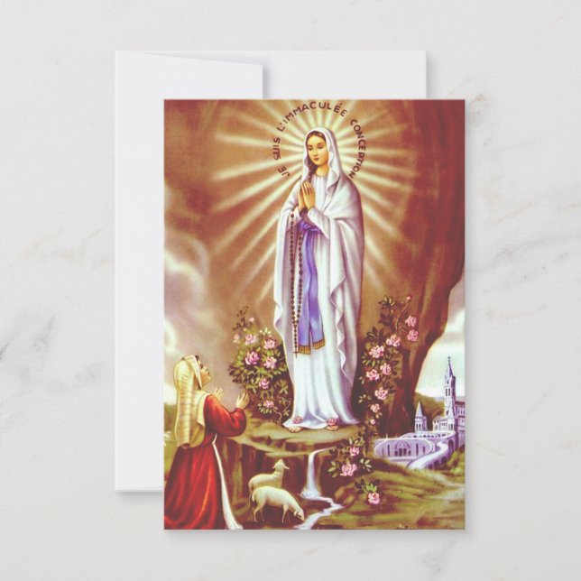 Carte De Remerciements Notre Dame de Lourdes (Devant)
