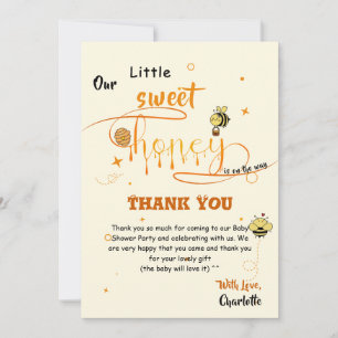Carte De Remerciements Notre petite douceur de miel arrive Baby Shower