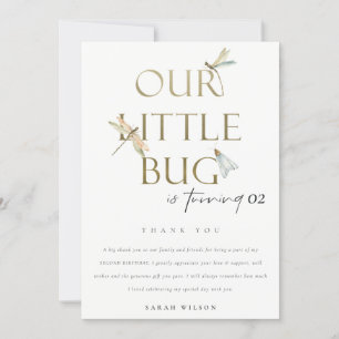 Carte De Remerciements Notre petite libellule d'or de Bug N'importe quel 