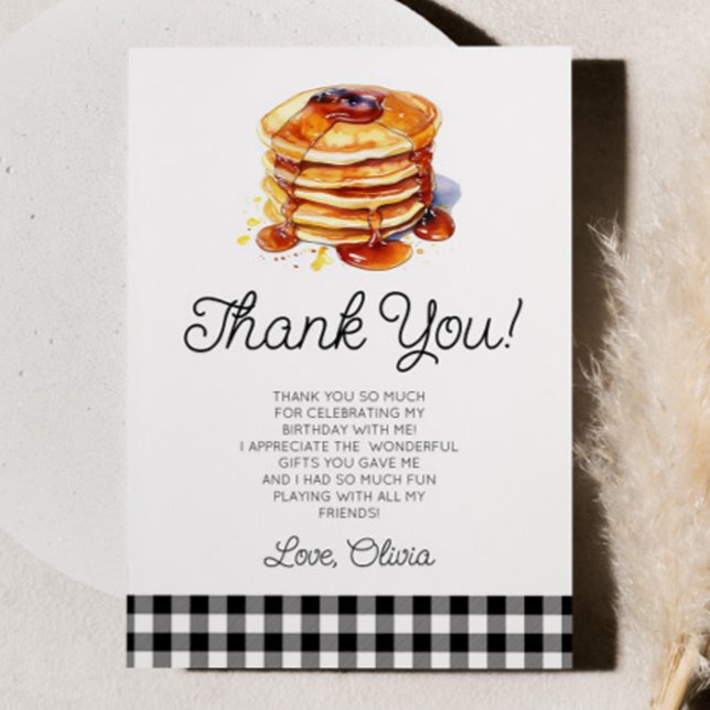 Carte De Remerciements Notre petite pile Pancakes Petit-déjeuner Annivers (Créateur téléchargé)
