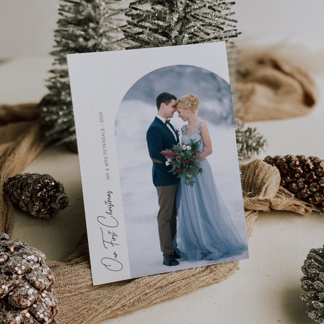 Carte De Remerciements Notre premier mariage de Noël (Créateur téléchargé)