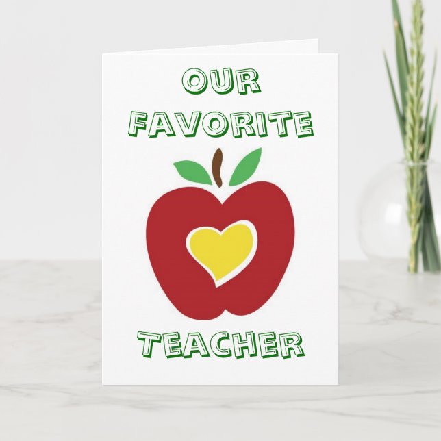 Carte De Remerciements Notre professeur préféré (Devant)