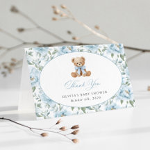 Noun ours en peluche, Nœud papillon bleu, Fleurs b