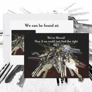 Carte De Remerciements Nous avons déplacé les clés Humorisore Flat Card