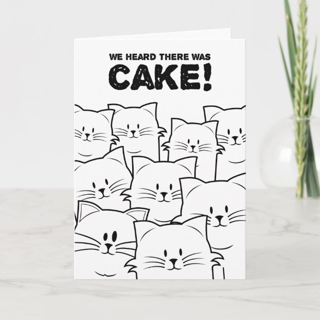 Carte De Remerciements Nous Avons Entendu Qu'Il Y Avait Du Gâteau ! - B&W (Devant)