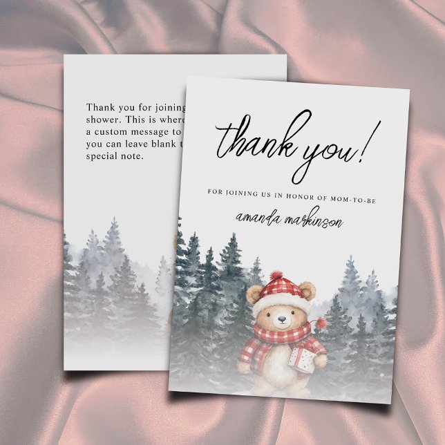 Carte De Remerciements Nous pouvons attendre le Baby shower d'hiver (Créateur téléchargé)