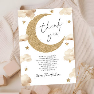 Carte De Remerciements Nous sommes au-dessus de la Lune Baby Shower Bohèm