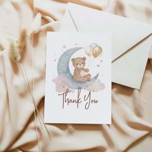 Carte De Remerciements Nous sommes ravis de la Lune Ours en peluche Baby