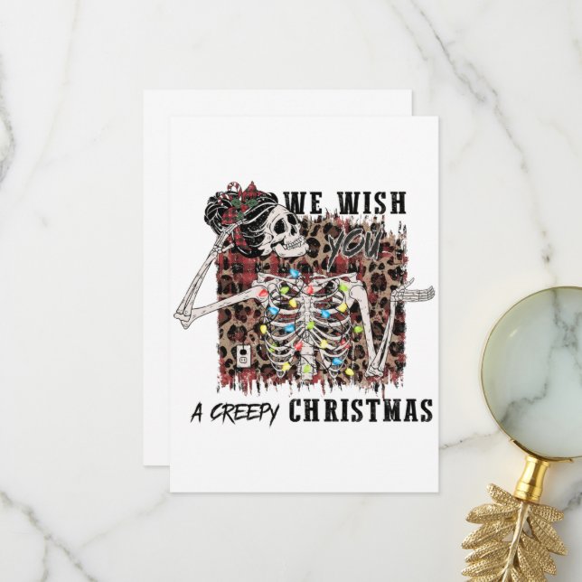 Carte De Remerciements Nous Vous Souhaitons Un Mème De Squelette De Noël  (Devant/Arrière en situation)