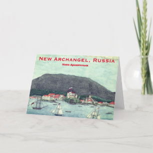 Carte De Remerciements Nouveau Archange, Russie (Sitka) Peinture