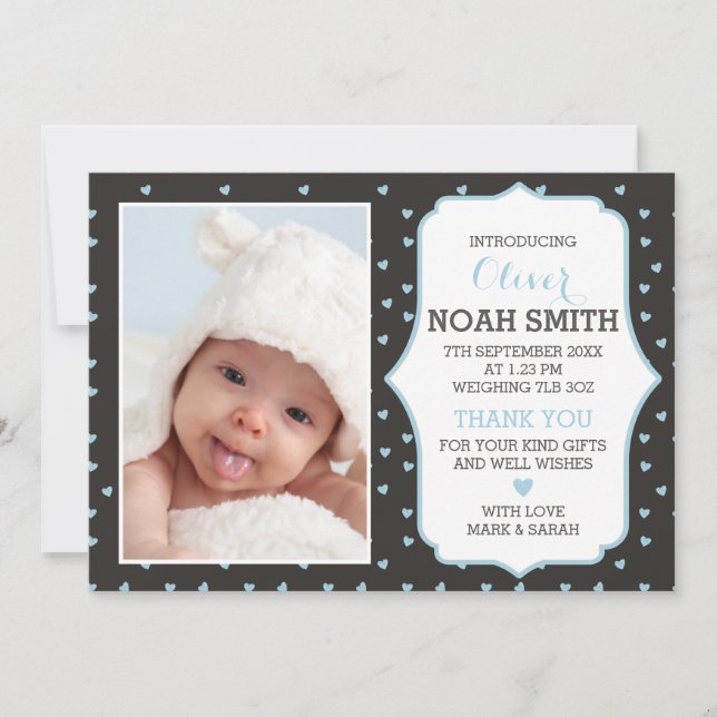 Carte De Remerciements Nouveau bébé faire-part/carte de remerciements - c (Devant)