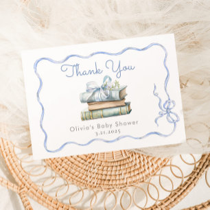 Carte De Remerciements Nouveau chapitre Baby shower de boue bleue