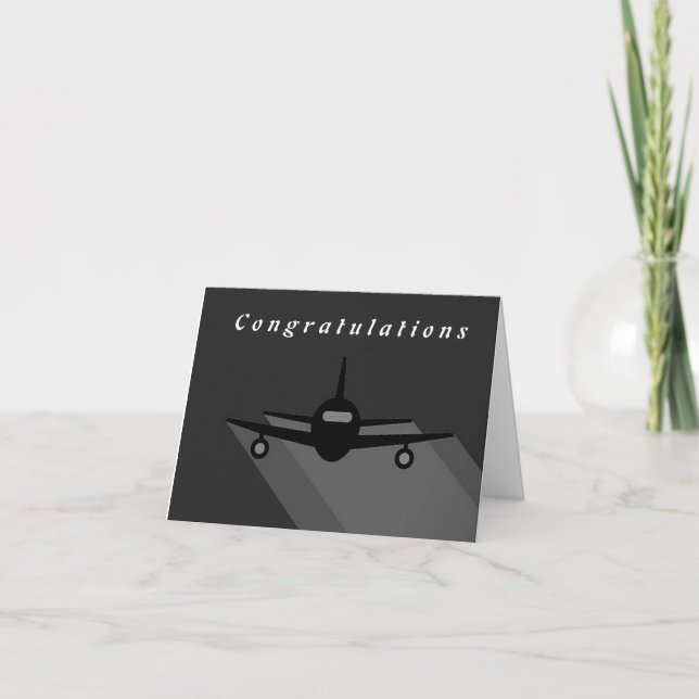 CARTE DE REMERCIEMENTS **NOUVEAU PILOTE** FÉLICITATIONS (Devant)