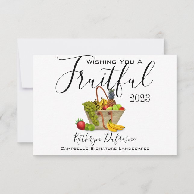 Carte De Remerciements "Nouvel An Fruit" Entreprise / Entreprise tout Mer (Devant)