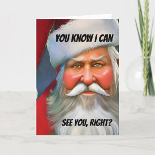 Carte De Remerciements Novelté Drôle Noël JE PEUX VOUS VOIR. ARRÊTE ÇA !