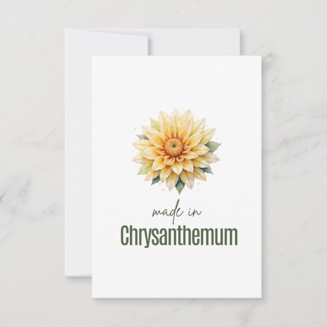 Carte De Remerciements November Chrysanthemum  Birth FlowerThank You Card (Devant)