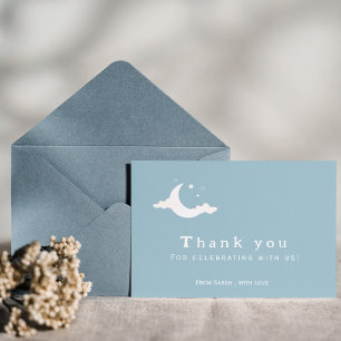 Carte De Remerciements Nuage bleu rustique minimal mou remerciement
