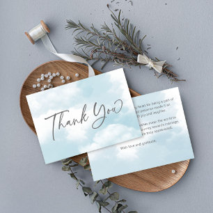 Carte De Remerciements Nuage neuf nuptiale douche pastel gris nuages