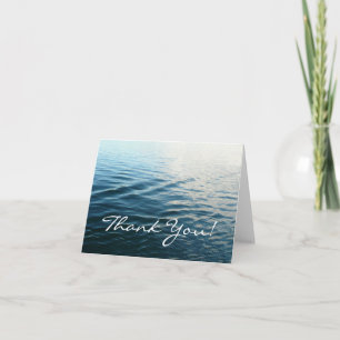 Carte De Remerciements Nuances d'eau bleue Photographie de la nature Abst