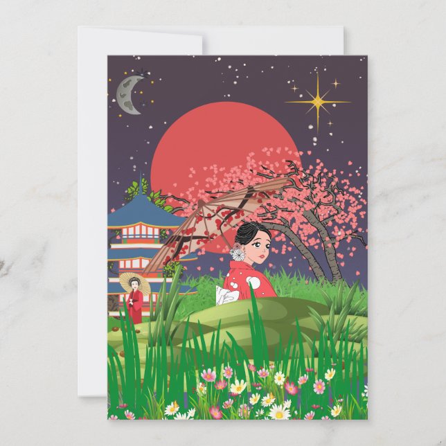 Carte De Remerciements Nuits japonaises (Devant)