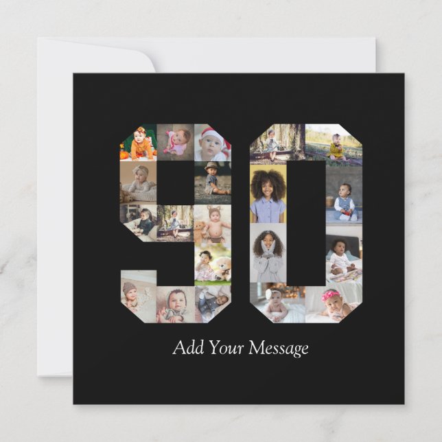 Carte De Remerciements Numéro 90 Photo Collage (Devant)