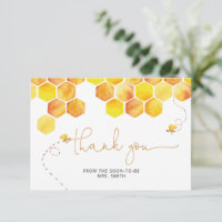 Carte de remerciements nuptiale d'abeilles miel