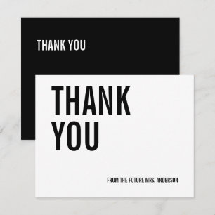 Carte de remerciements nuptiale de typographie sim