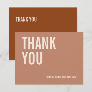 Carte de remerciements nuptiale simple Dusty Terra