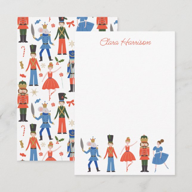 Carte De Remerciements Nutcracker mignon Noël personnalisé (Devant / Derrière)